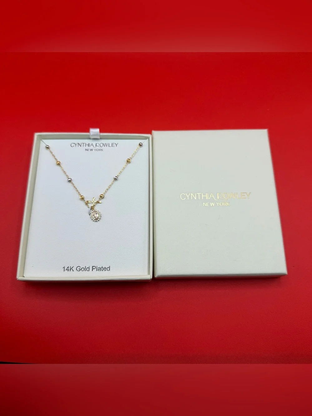 Cynthia Rowley Gold-Plated Necklace with Clear Crystal Pendant